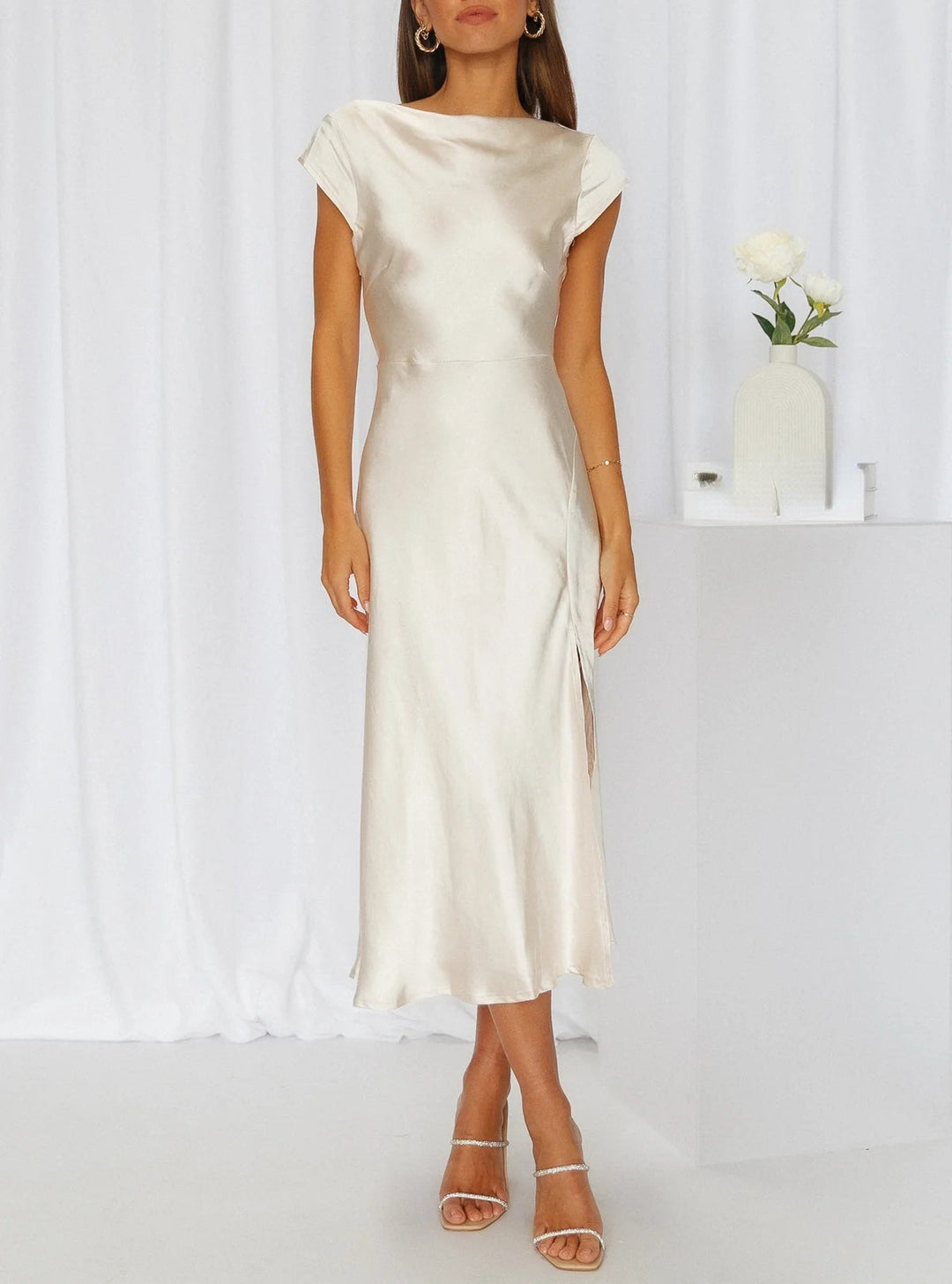 Women's Minimalist Midi Slip Dress