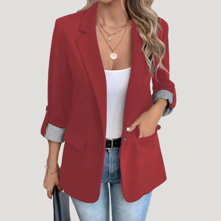 Women's Tailored Single-Breasted Roll-Up Blazer
