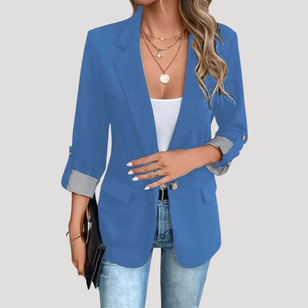 Women's Tailored Single-Breasted Roll-Up Blazer