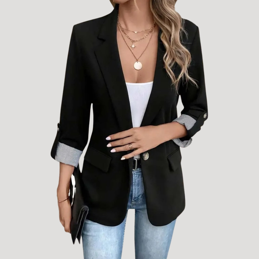 Women's Tailored Single-Breasted Roll-Up Blazer