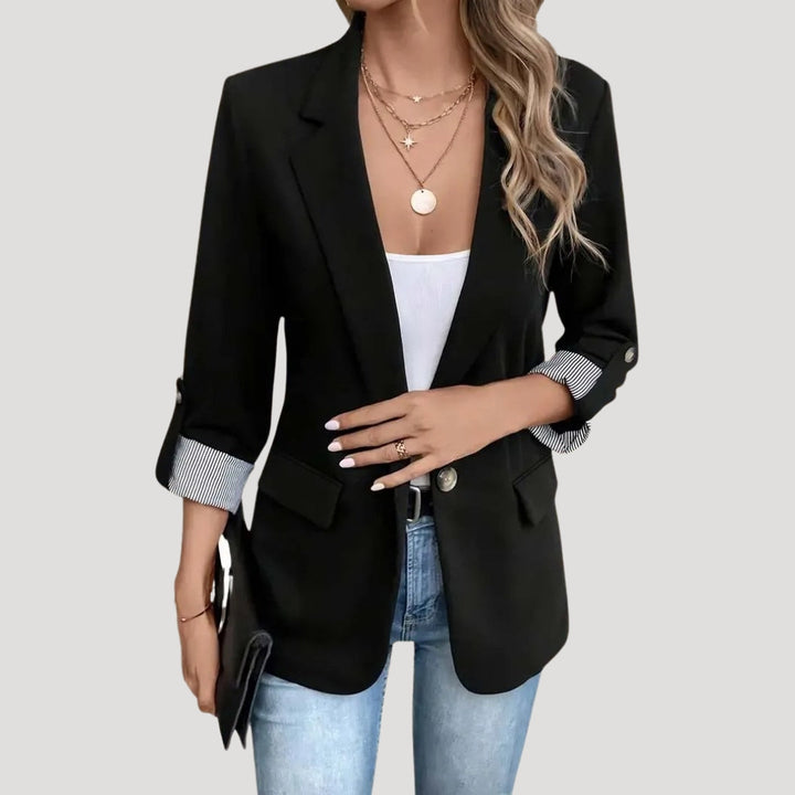 Women's Tailored Single-Breasted Roll-Up Blazer