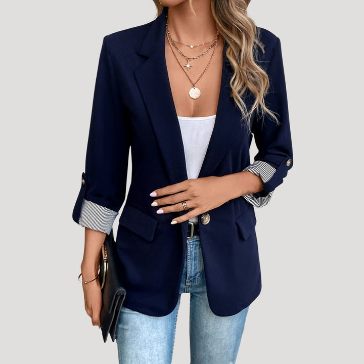 Women's Tailored Single-Breasted Roll-Up Blazer