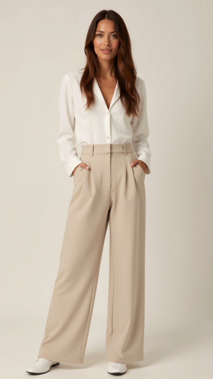 Women's High-Waisted Wide-Leg Trousers