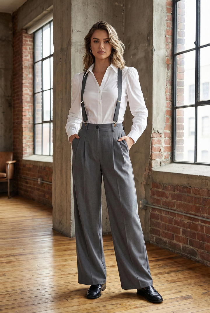 Women’s Amelia High-Waist Trouser & Suspender Set