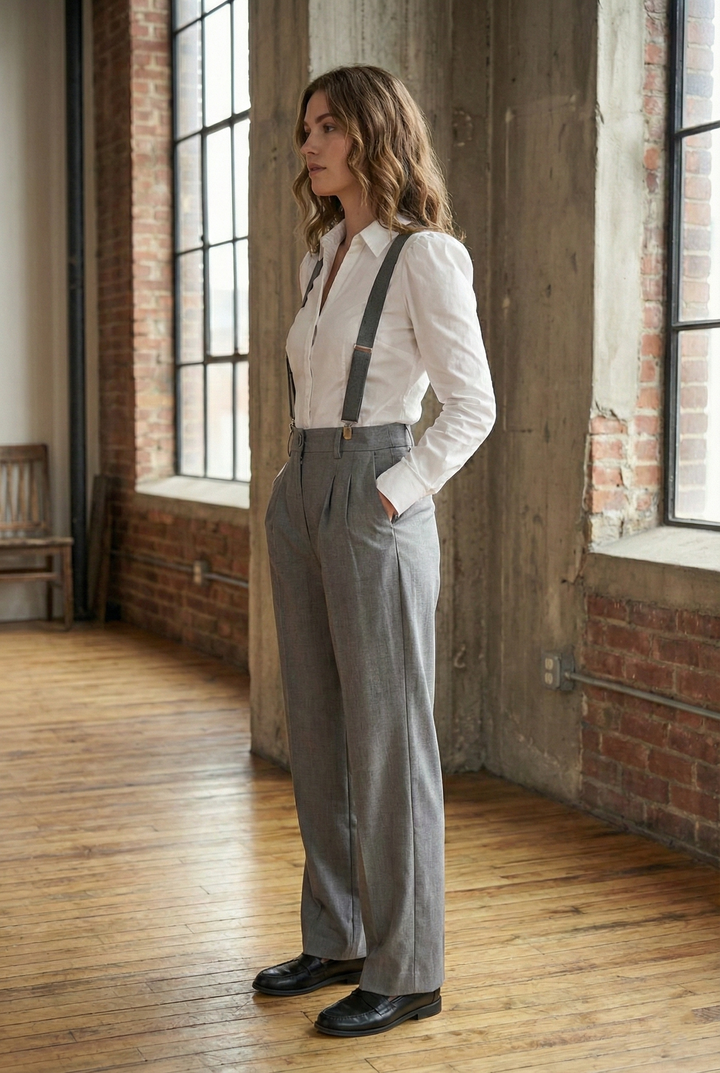 Women’s Amelia High-Waist Trouser & Suspender Set