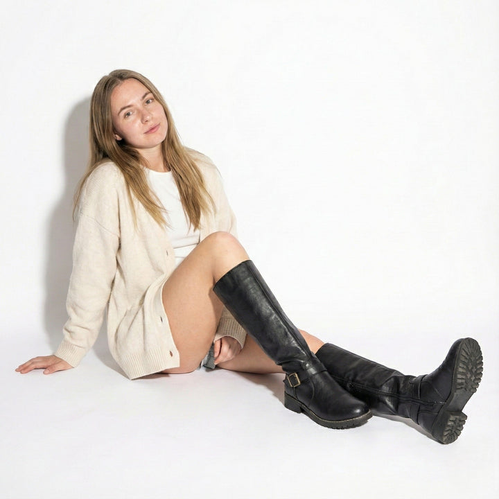 Aurela Women’s Leather Supportive Knee-High Boots