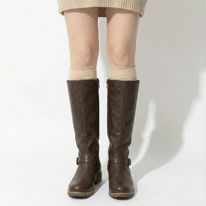 Aurela Women’s Leather Supportive Knee-High Boots