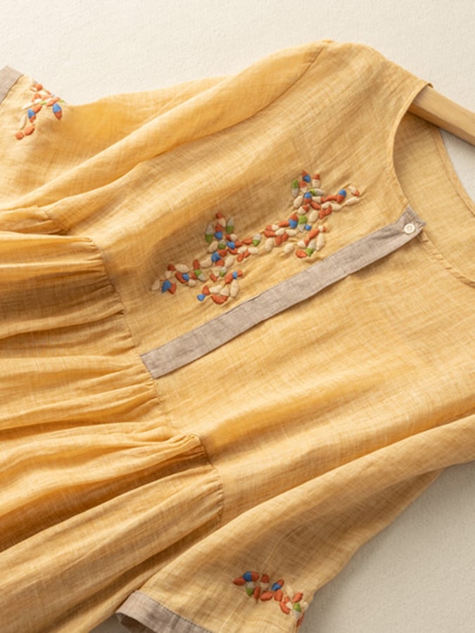 Women's Summer Embroidered Ethnic-Style Midi Dress