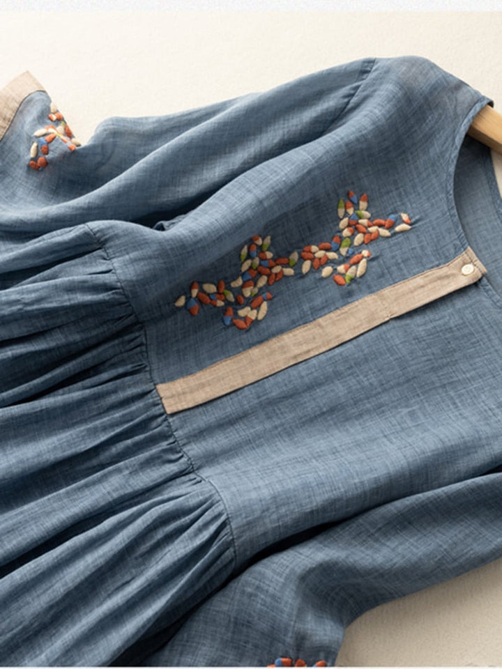 Women's Summer Embroidered Ethnic-Style Midi Dress