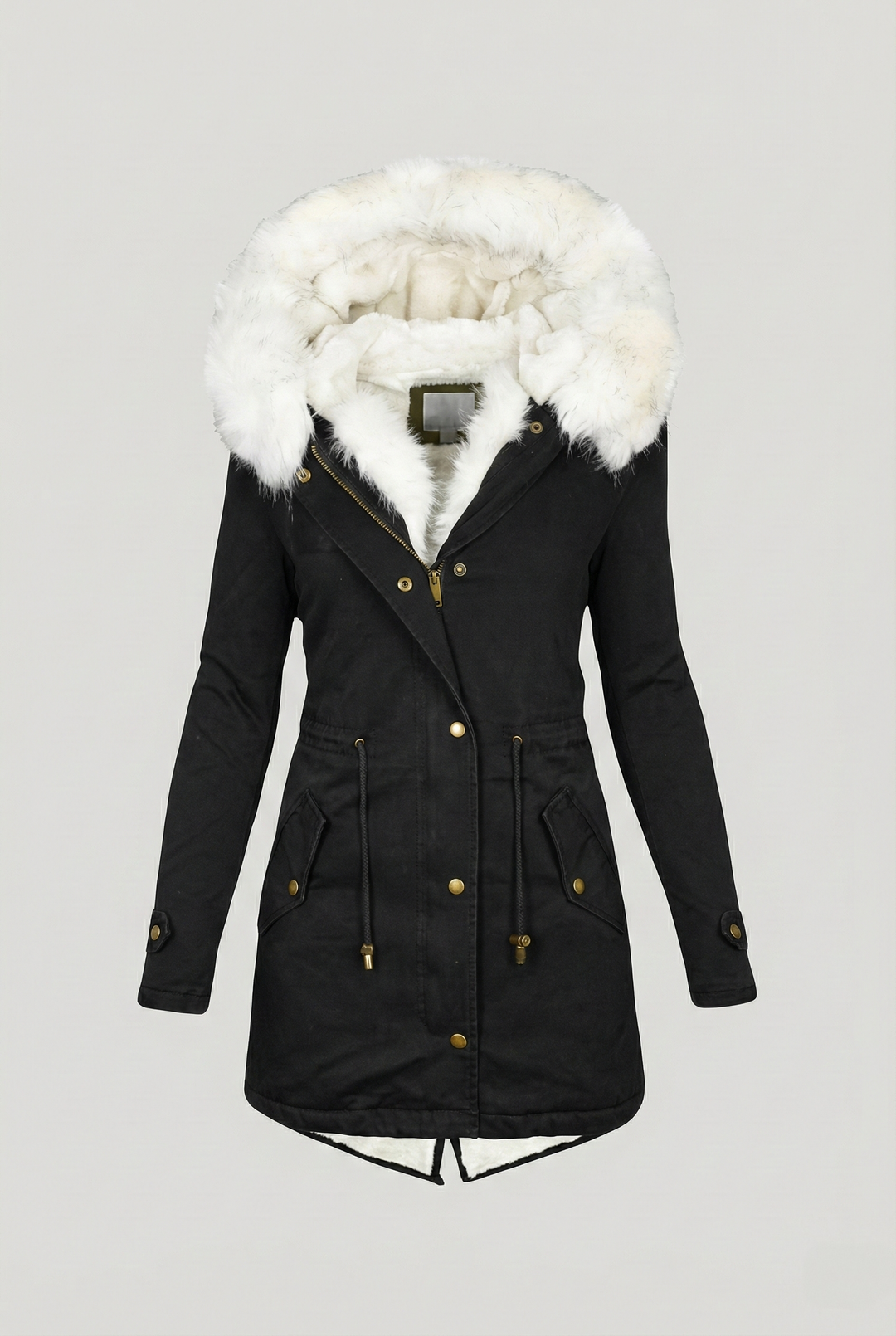 Women’s Frost-Glow Belted Parka - Plush Hood Trim
