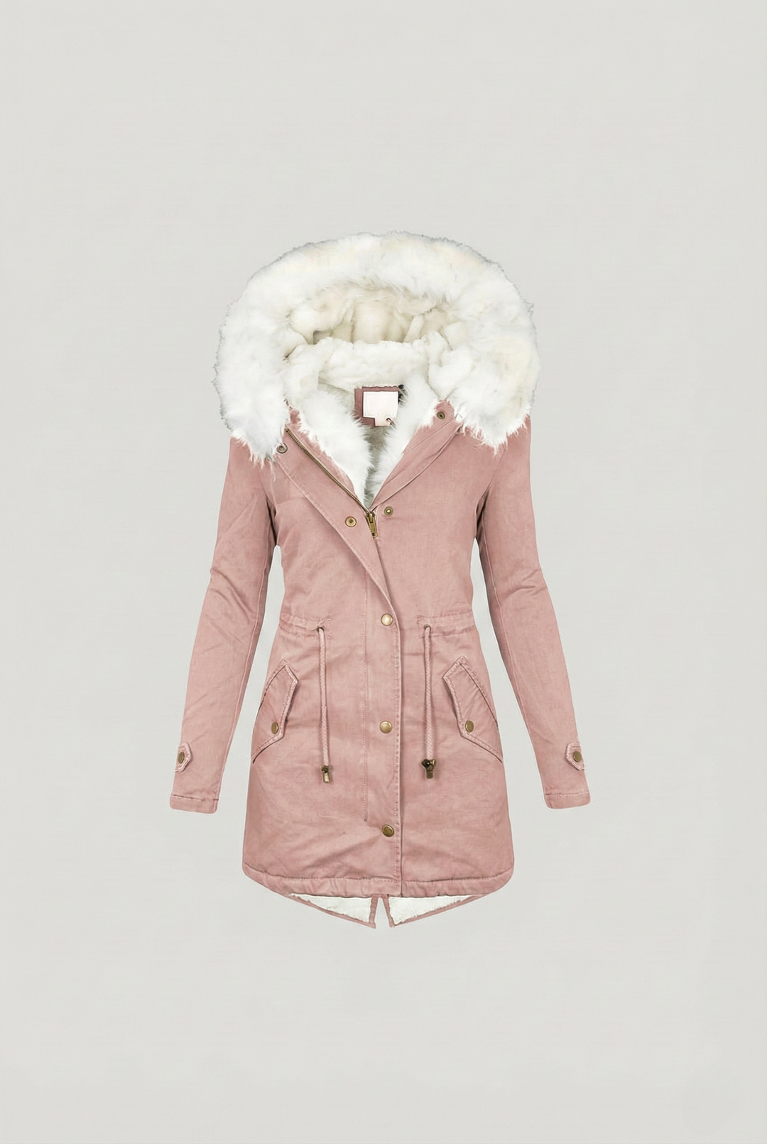 Women’s Frost-Glow Belted Parka - Plush Hood Trim