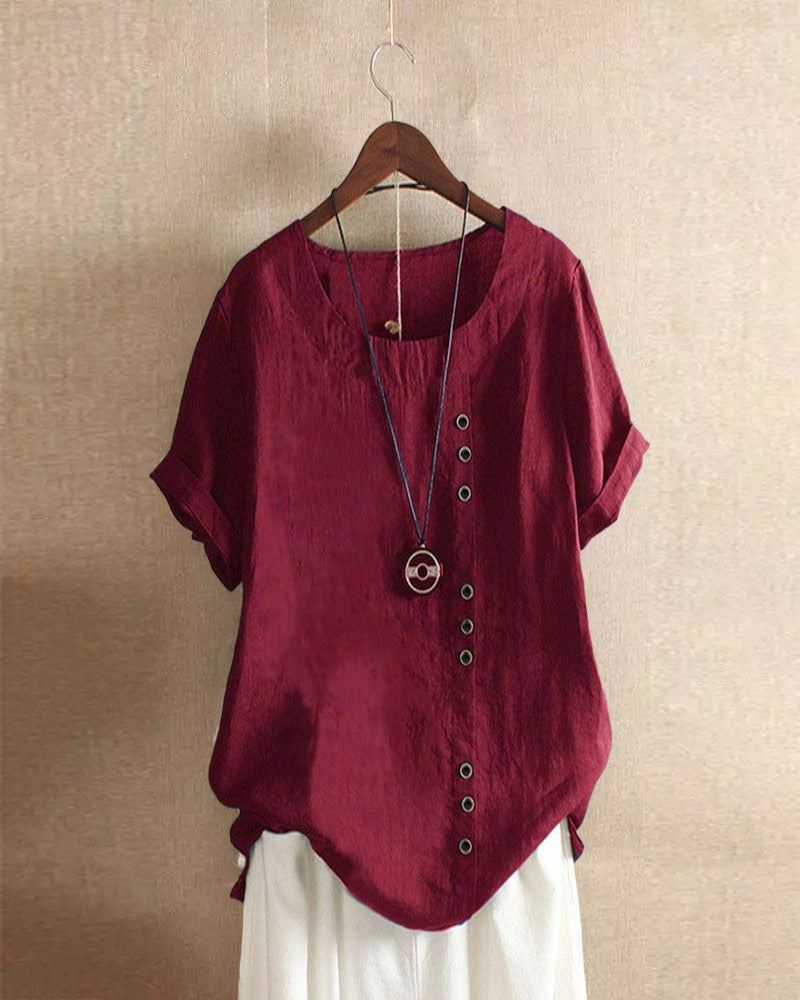 Women's Summer Button-Detail Casual Blouse