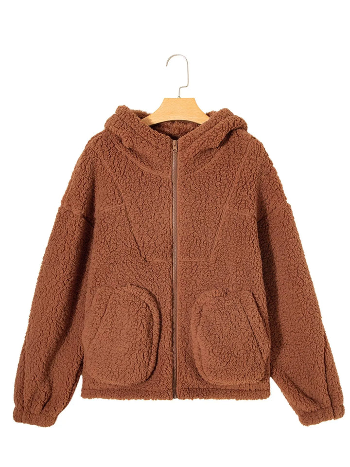 Marjorie Women’s Relaxed-Fit Zip-Up Teddy Jacket