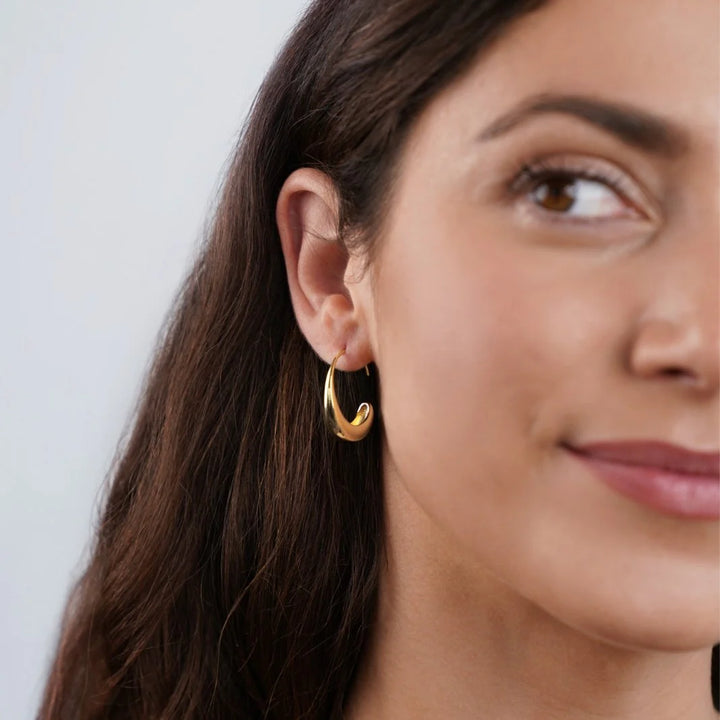 Women’s Gold-Tone Drop Hoop Earrings