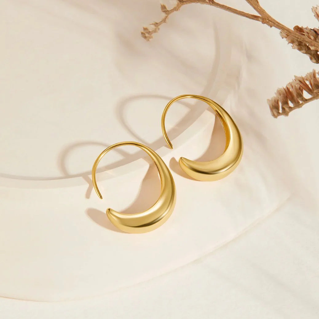 Women’s Gold-Tone Drop Hoop Earrings