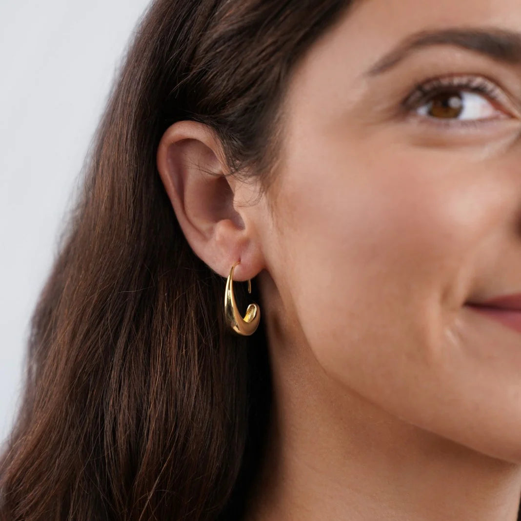 Women’s Gold-Tone Drop Hoop Earrings