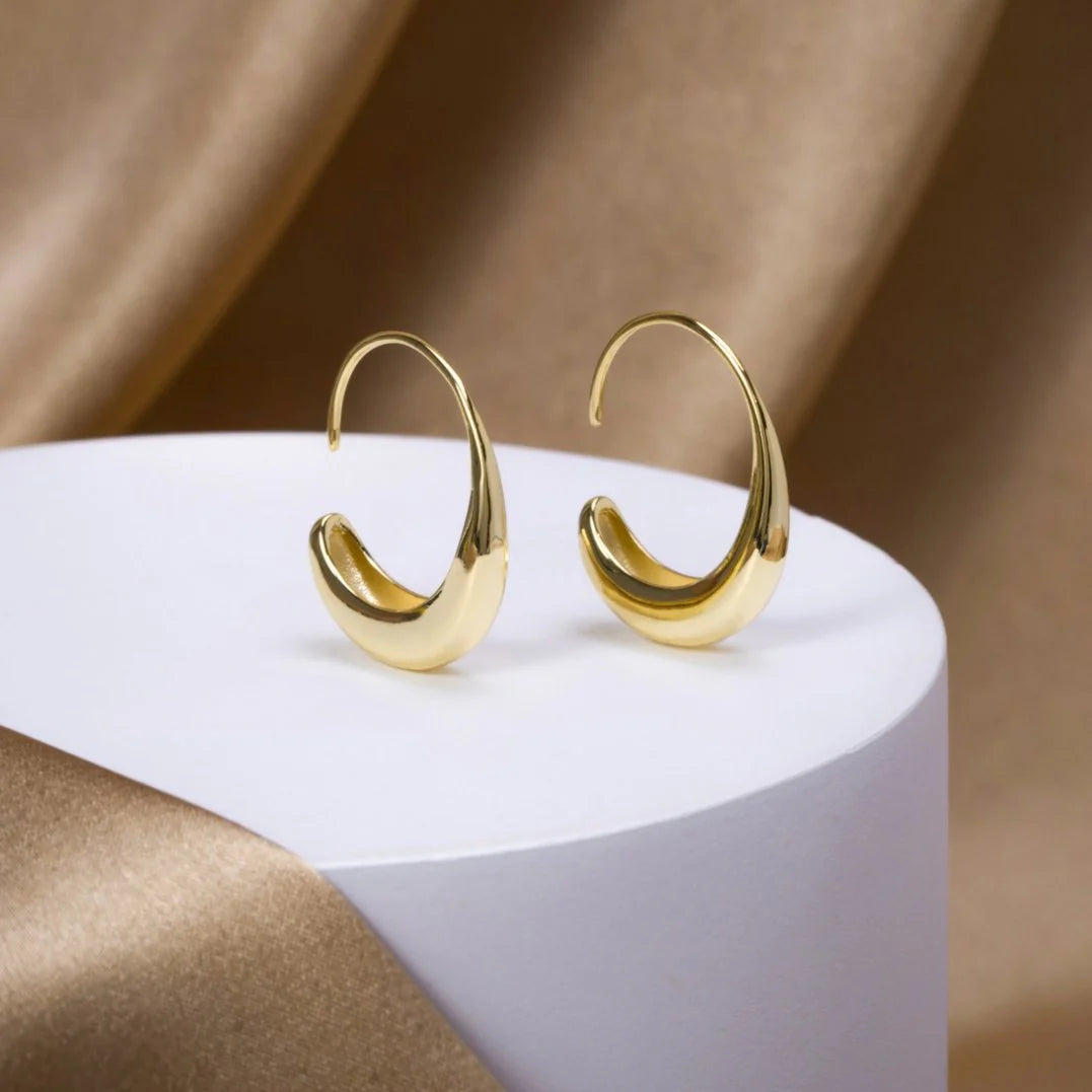 Women’s Gold-Tone Drop Hoop Earrings