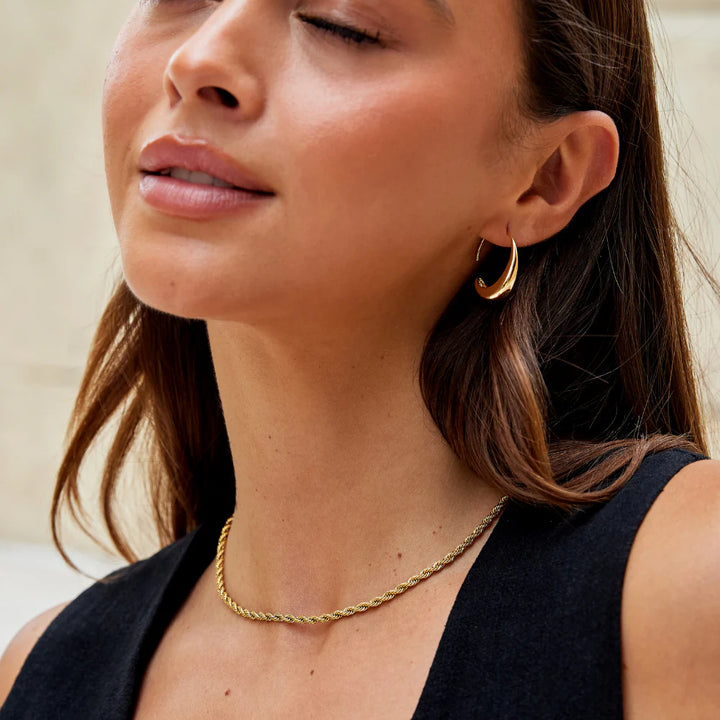 Women’s Gold-Tone Drop Hoop Earrings