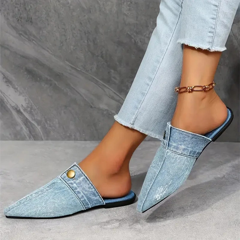 Women's Denim Mule Slide