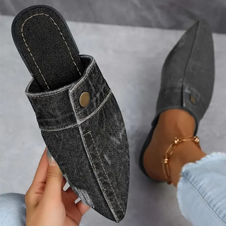 Women's Denim Mule Slide