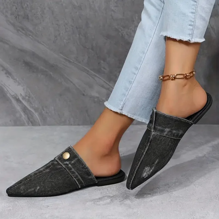 Women's Denim Mule Slide