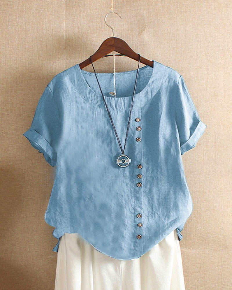 Women's Summer Button-Detail Casual Blouse