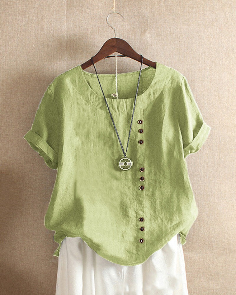 Women's Summer Button-Detail Casual Blouse