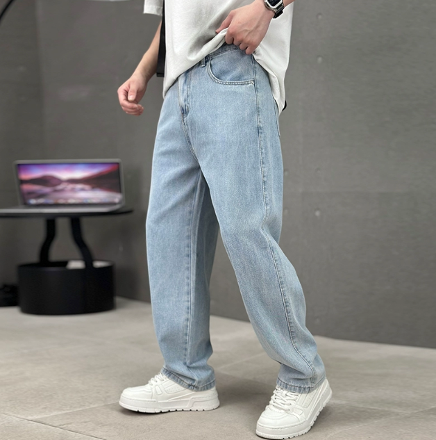 Men’s Spring Loose-Fit Straight Denim Jeans