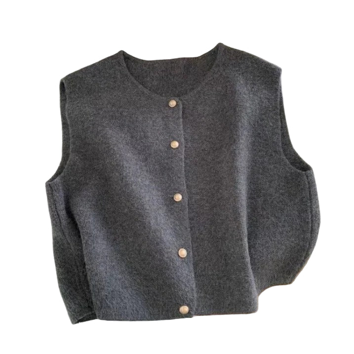 Women’s Buttoned Sleeveless Vest – Casual Layering Essential