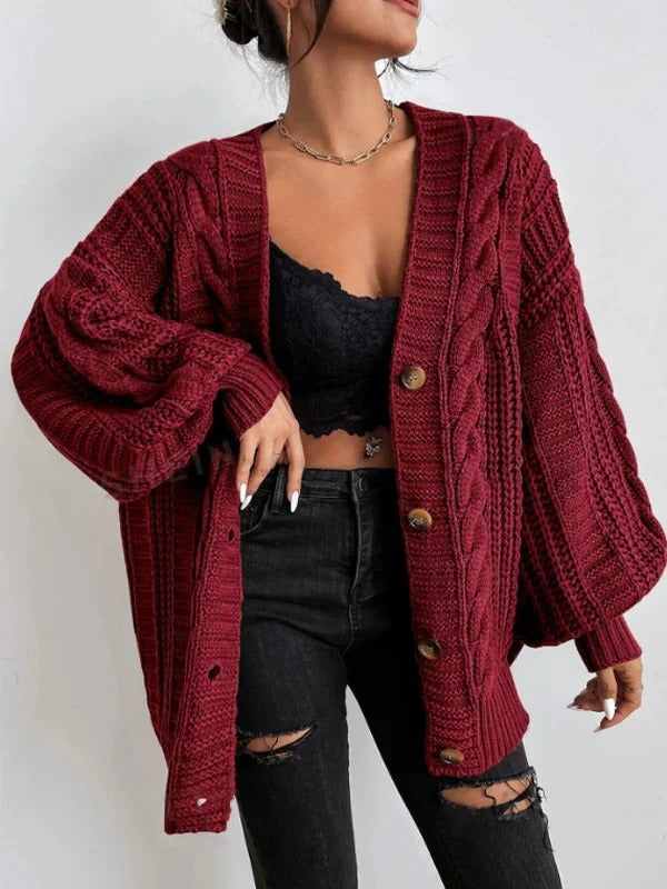 Women’s Oversized Cable Knit Cardigan