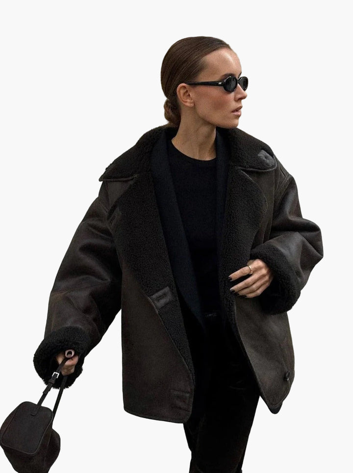 Women’s Faux-Shearling Moto Jacket