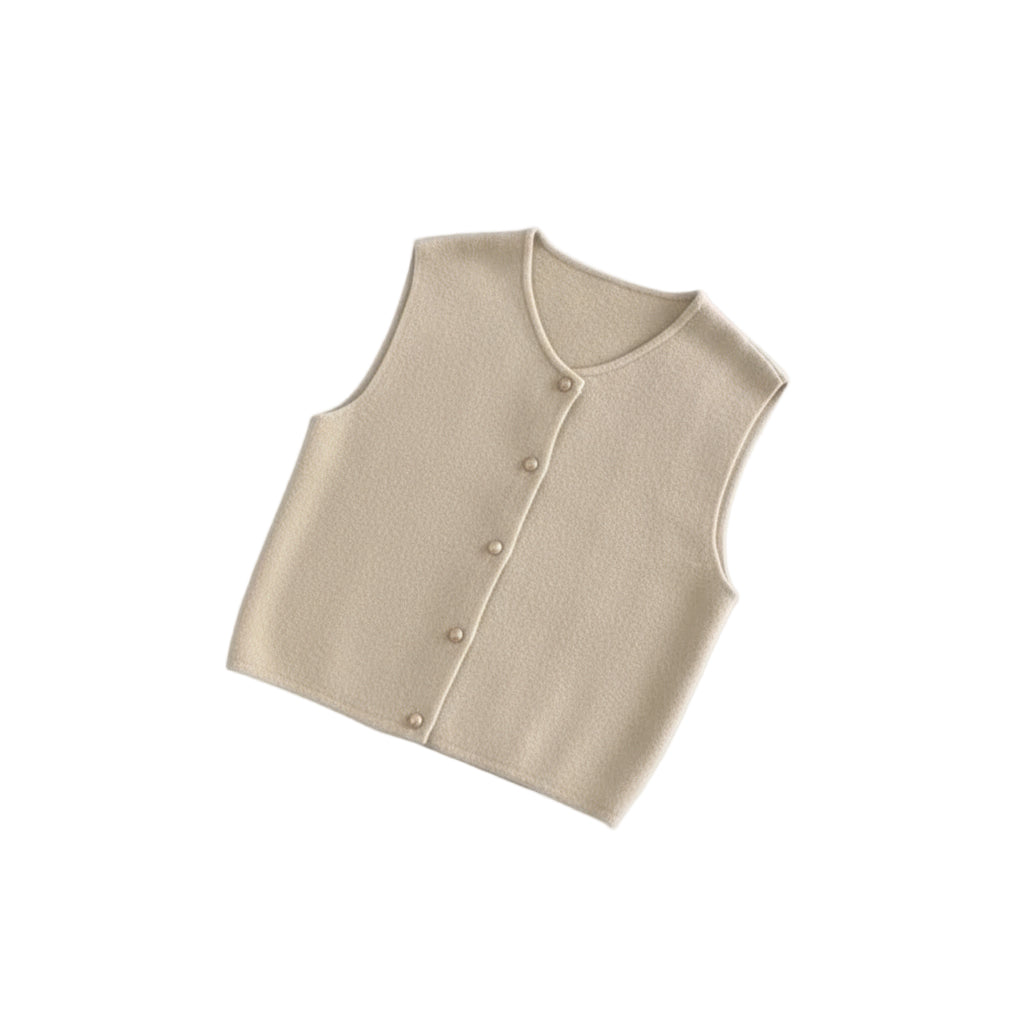 Women’s Buttoned Sleeveless Vest – Casual Layering Essential