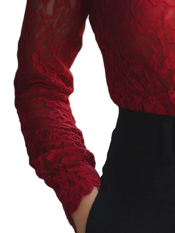 Women’s Evangeline Floral Lace High-Neck Blouse