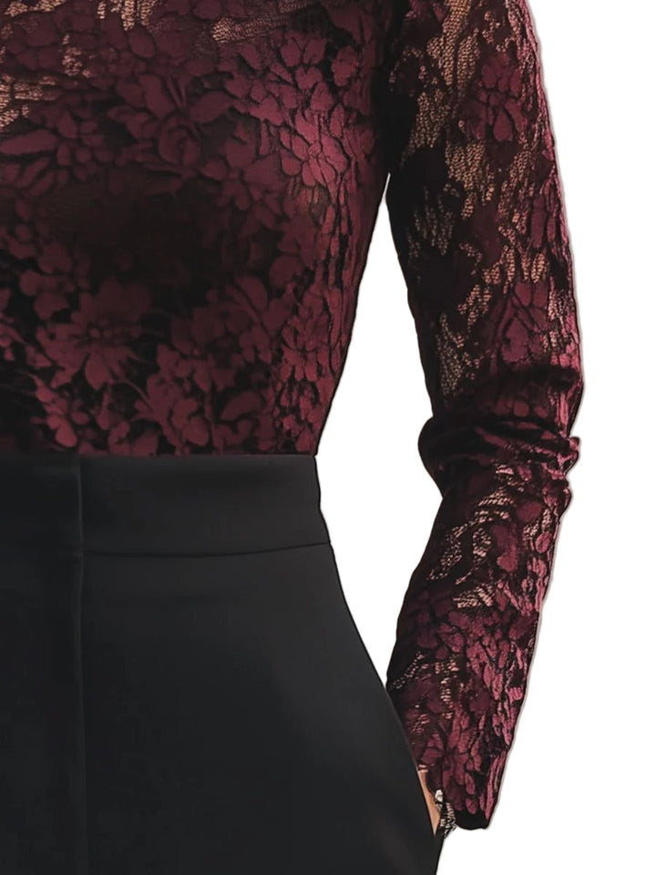 Women’s Evangeline Floral Lace High-Neck Blouse