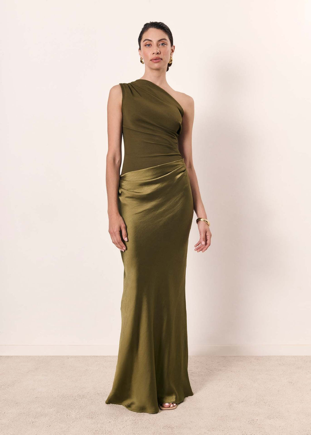 Women's Asymmetric Draped Maxi Dress