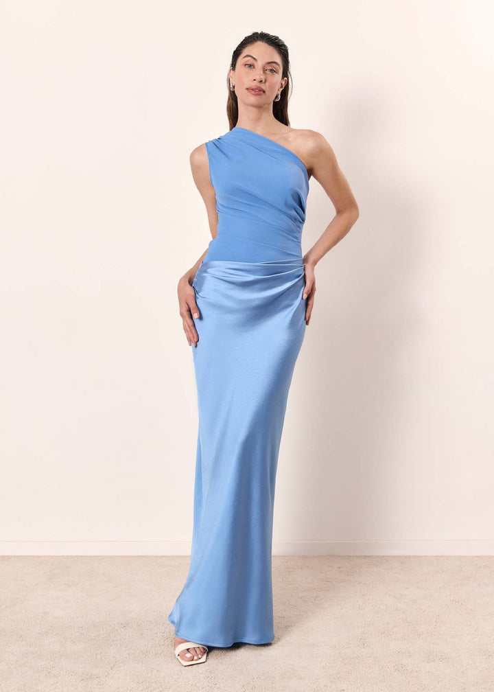 Women's Asymmetric Draped Maxi Dress