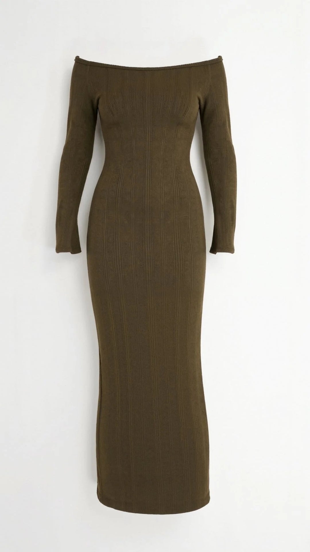 Women’s Elara Off-Shoulder Ribbed Maxi Dress