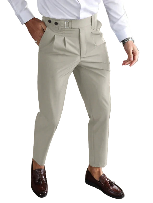 Men’s Vincenzo High-Waist Pleated Trousers
