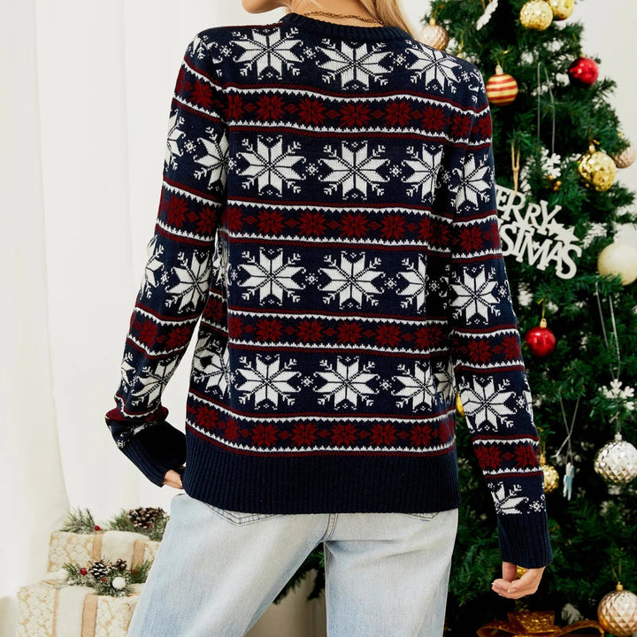 Women’s Snowflake Knit Jumper – Festive Winter Sweater