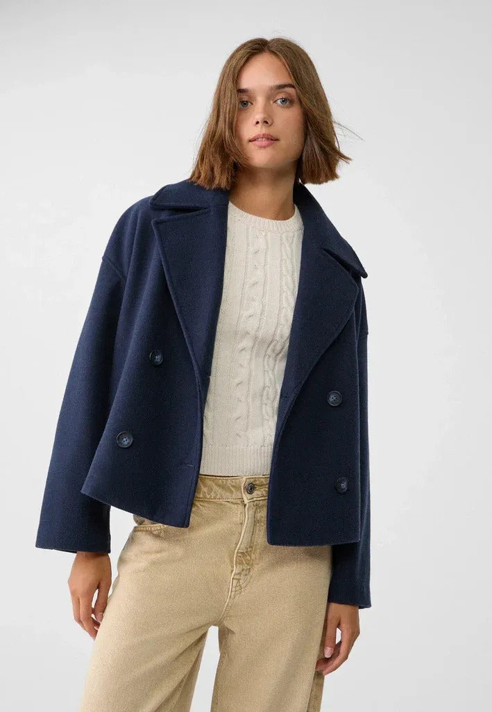 Women’s Cropped Double-Breasted Coat