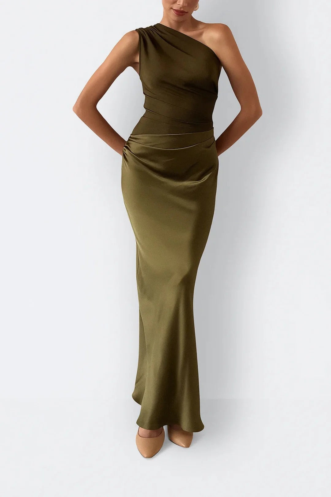 Women’s Aurelia One-Shoulder Satin Gown