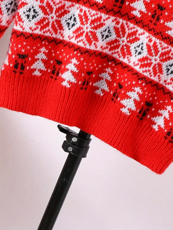 Men’s Reindeer & Snowflake Fair Isle Christmas Jumper – Festive Knit Sweater