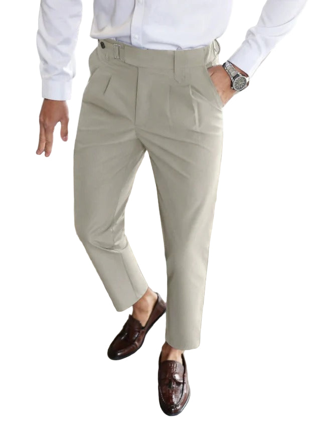 Men’s Vincenzo High-Waist Pleated Trousers