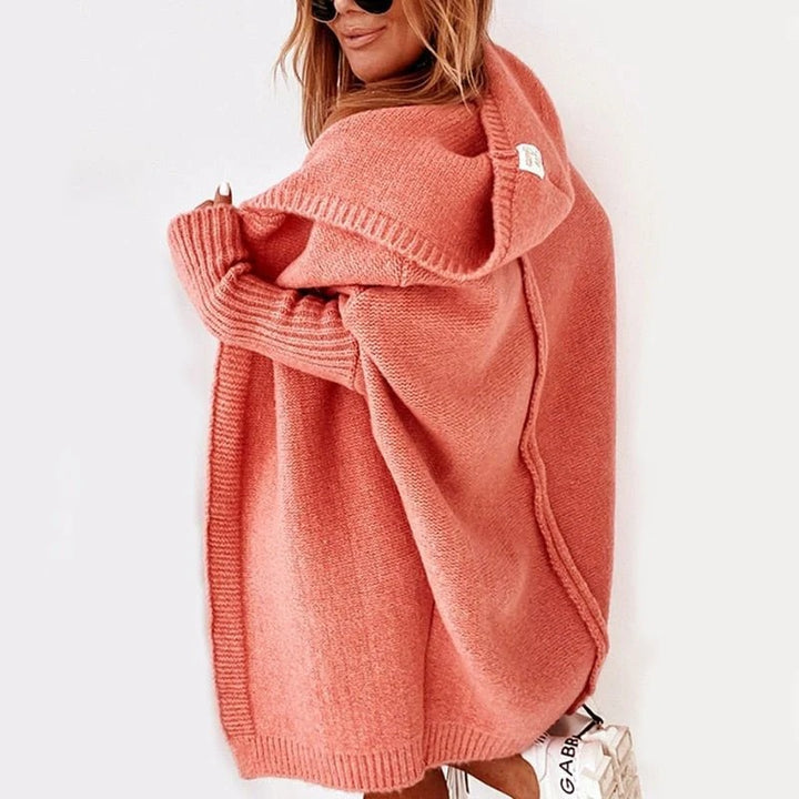 Women’s Haven Cozy Hooded Knit Cardigan – Oversized Open-Front Sweater