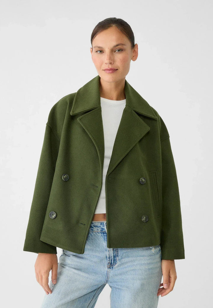 Women’s Cropped Double-Breasted Coat