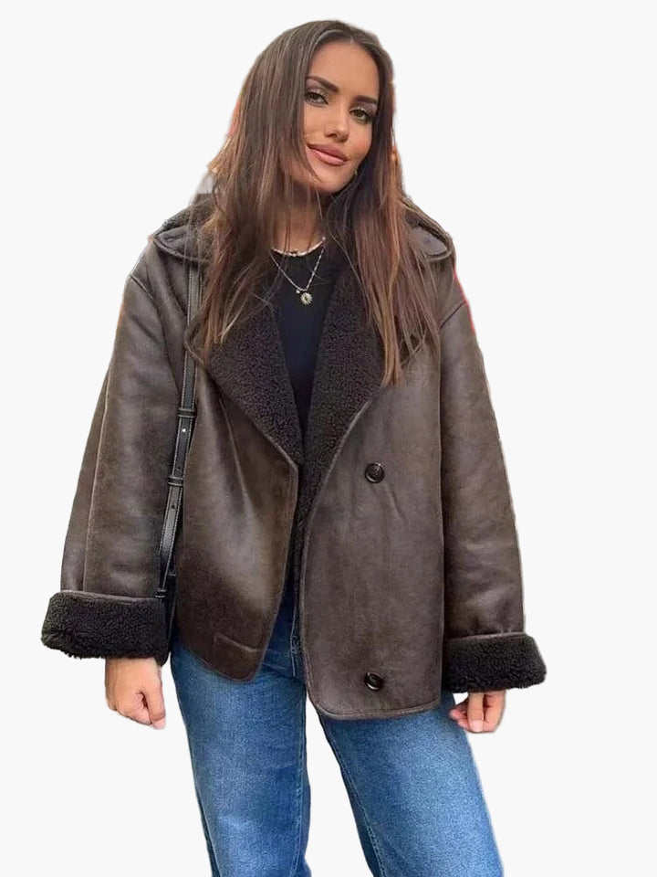 Women’s Faux-Shearling Moto Jacket