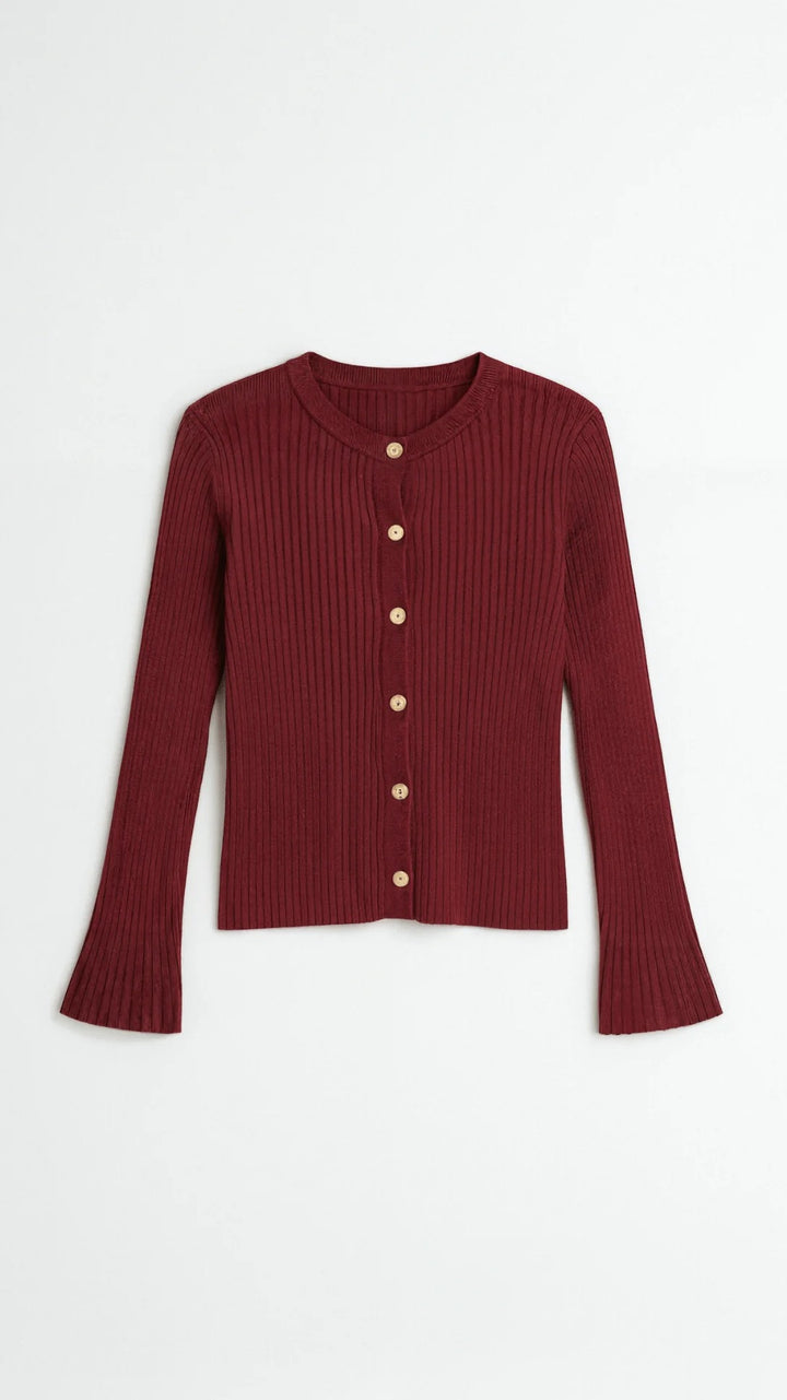 Women’s Elara Ribbed Button-Up Cardigan