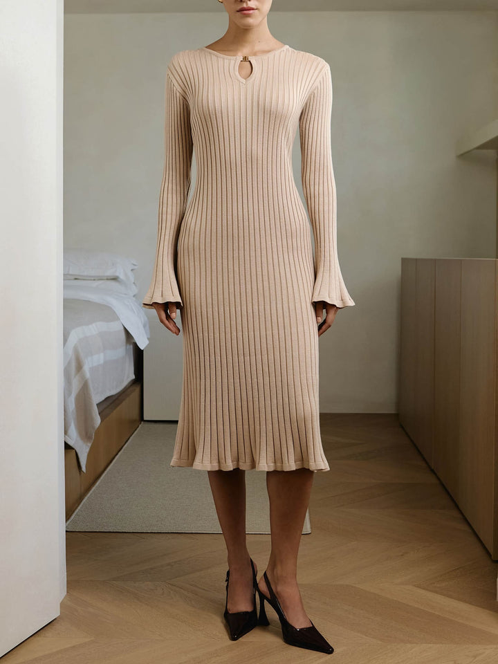 Women’s Elara Ribbed Keyhole Midi Dress