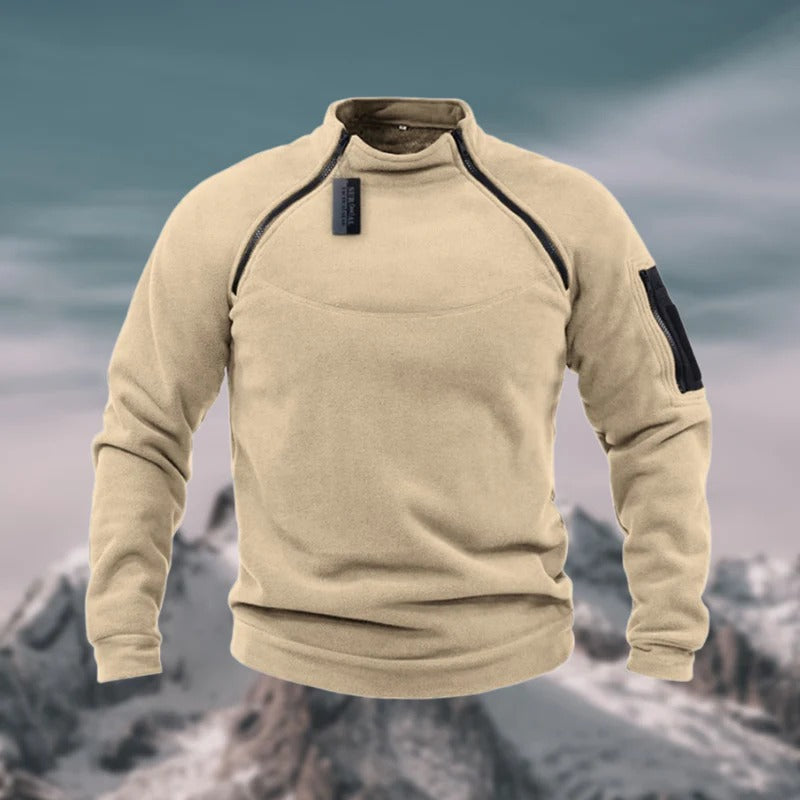 Men’s Tactical High-Neck Half-Zip Fleece Jumper – Windproof Outdoor Layer