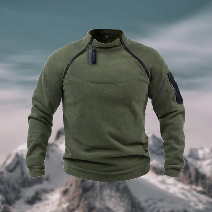 Men’s Tactical High-Neck Half-Zip Fleece Jumper – Windproof Outdoor Layer